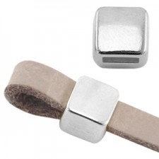 DQ Metall Schieber für flach 5mm Leder / band Antik silber